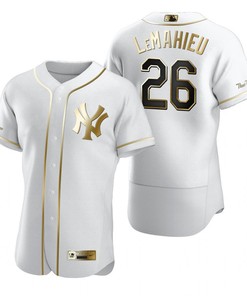 New York Yankees #26 Dj Lemahieu Mlb Golden Brandedition White Jersey Gift For Yankees Fans