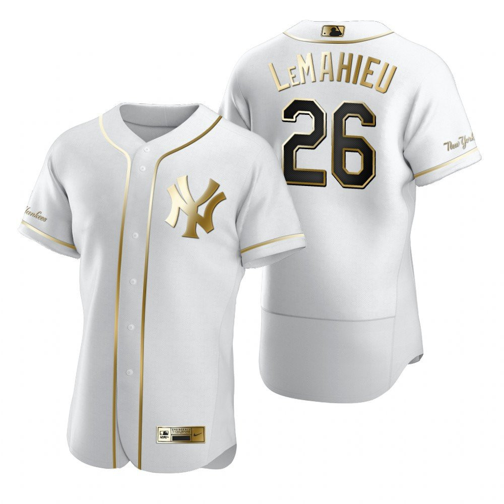 New York Yankees #26 Dj Lemahieu Mlb Golden Brandedition White Jersey Gift For Yankees Fans