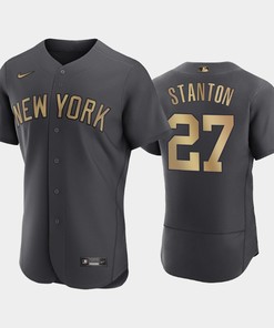 New York Yankees 27 Giancarlo Stanton 2022-23 All-Star Game Charcoal Jersey