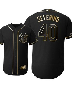 New York Yankees #40 Luis Severino Mlb 2019 Golden Brandedition Black Jersey Gift For Yankees Fans