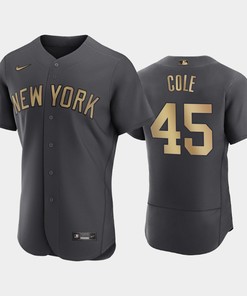New York Yankees 45 Gerrit Cole 2022-23 All-Star Game Charcoal Jersey