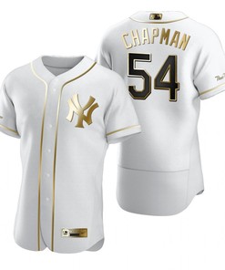 New York Yankees #54 Aroldis Chapman Mlb Golden Brandedition White Jersey Gift For Yankees Fans