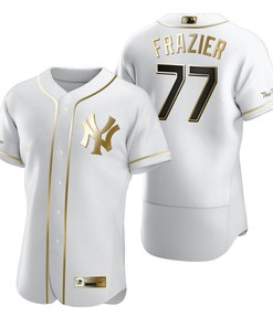 New York Yankees #77 Clint Frazier Mlb Golden Brandedition White Jersey Gift For Yankees Fans