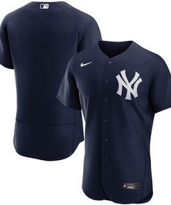 New York Yankees Alternate Authentic Team Jersey Navy Mlb