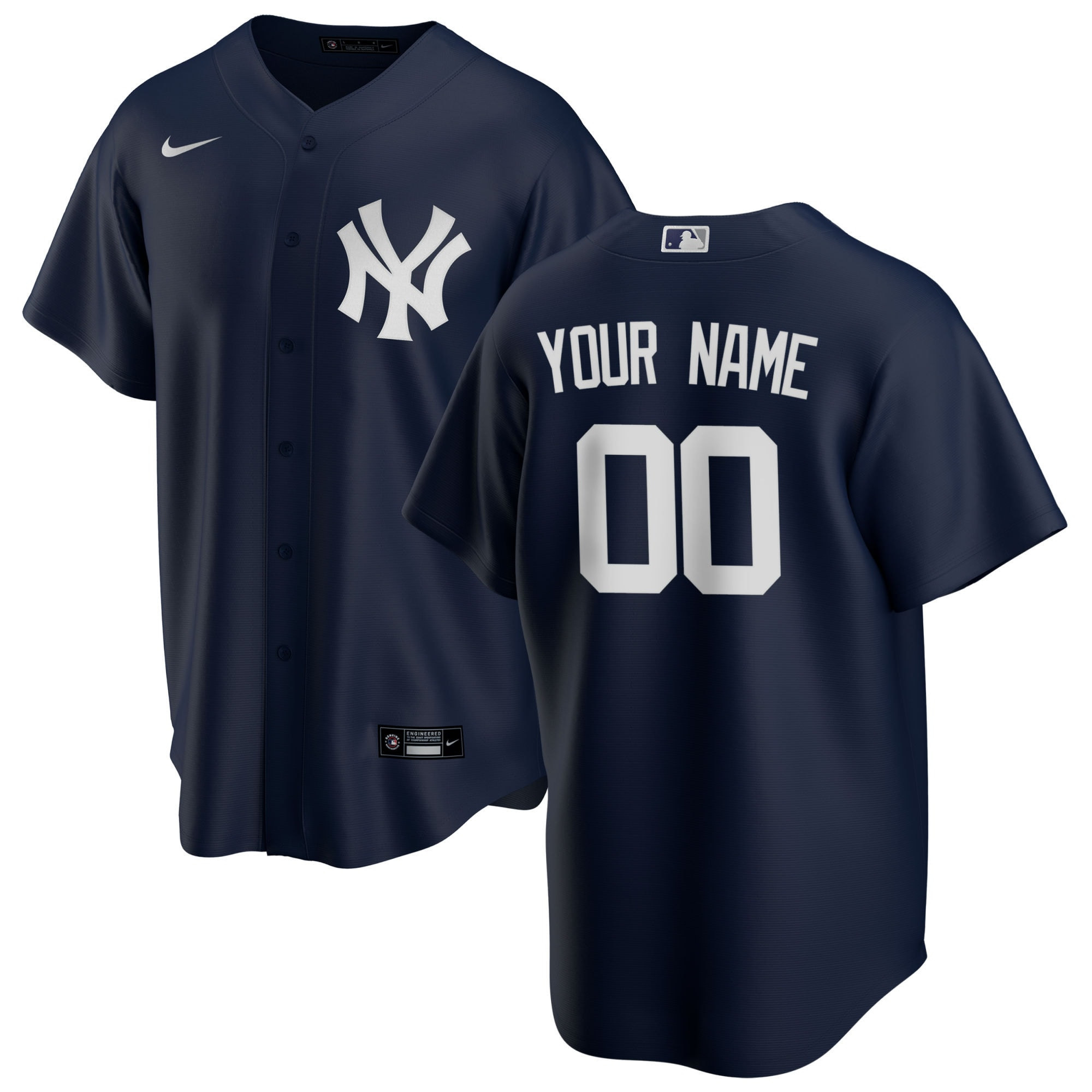 New York Yankees Alternate Replica Custom Jersey Navy Custom Jerseys Mlb