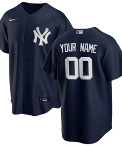 New York Yankees Alternate Replica Custom Jersey - Navy Custom Jerseys Mlb