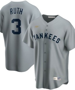 New York Yankees Babe Ruth #3 2020 Mlb Light Grey Jersey