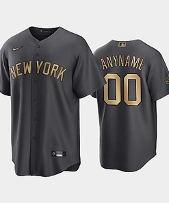 New York Yankees Custom 00 2022-23 All-Star Game AL Charcoal Jersey