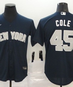 New York Yankees Gerrit Cole #45 2020 Mlb Black Blue Jersey