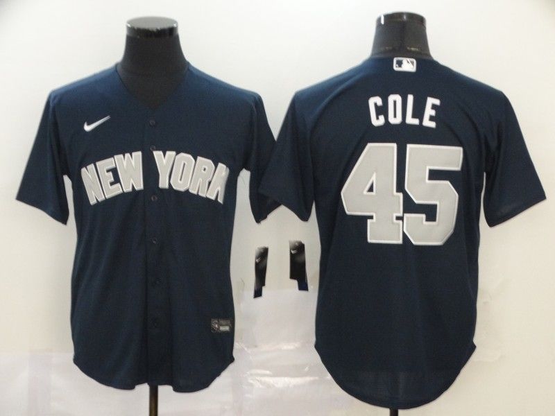 New York Yankees Gerrit Cole #45 2020 Mlb Black Blue Jersey