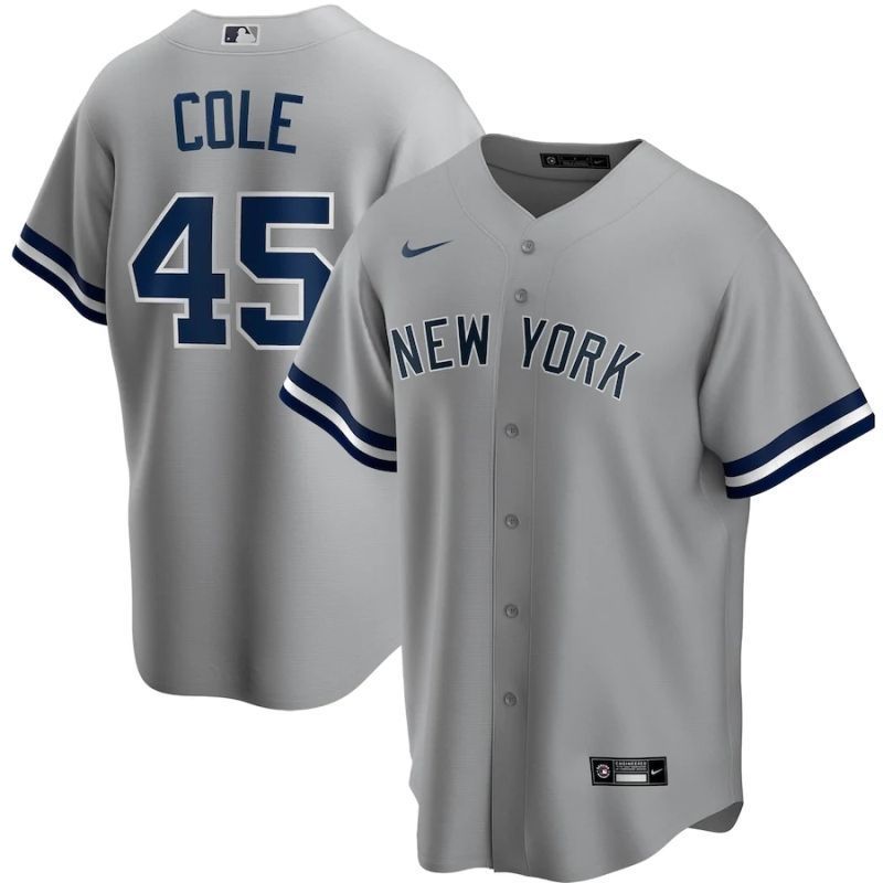New York Yankees Gerrit Cole #45 2020 Mlb Light Grey Jersey