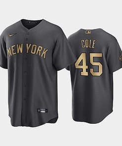 New York Yankees Gerrit Cole 45 2022-23 All-Star Game AL Charcoal Jersey