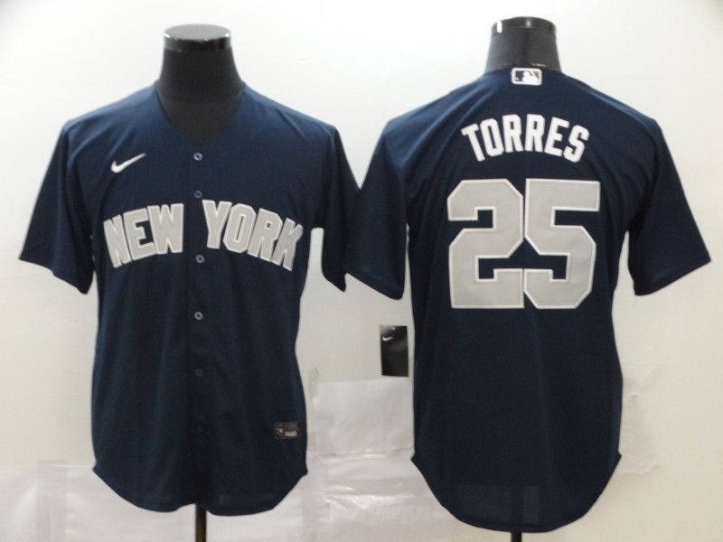 New York Yankees Gleyber Torres #25 2020 Mlb Black Blue Jersey
