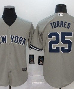 New York Yankees Gleyber Torres #25 2020 Mlb Grey Jersey