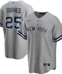 New York Yankees Gleyber Torres #25 2020 Mlb Light Grey Jersey