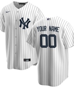 New York Yankees Home Custom Men Jersey - White