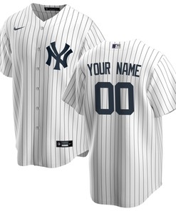 New York Yankees Home Replica Custom Jersey - White Custom Jerseys Mlb