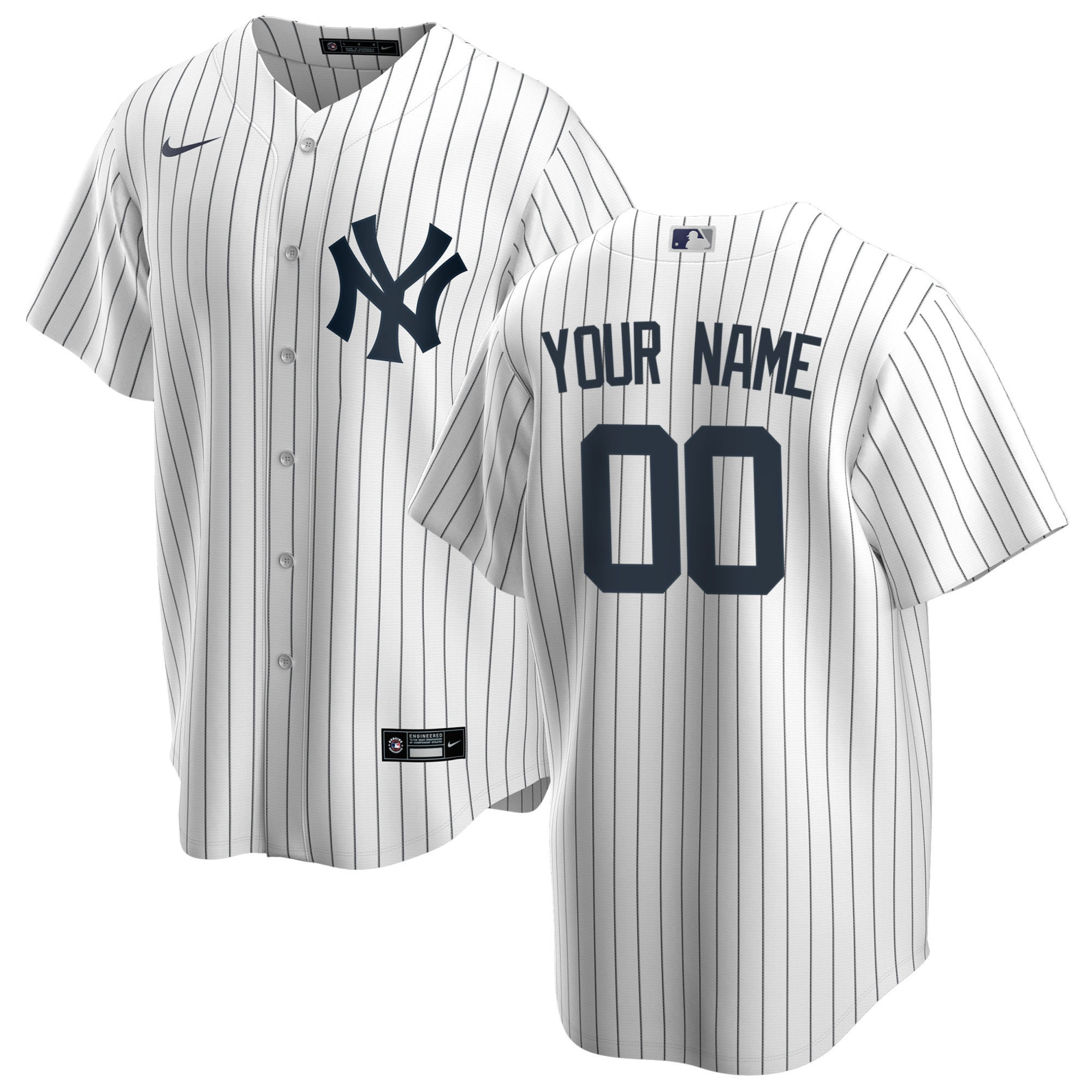 New York Yankees Home Replica Custom Jersey - White Custom Jerseys Mlb