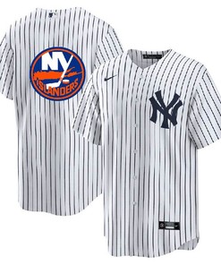 New York Yankees Islanders White Cool Base Stitched Jersey