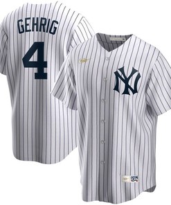 New York Yankees Lou Gehrig #4 2020 Mlb White Jersey