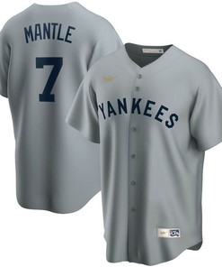 New York Yankees Mickey Mantle #7 2020 Mlb Light Grey Jersey