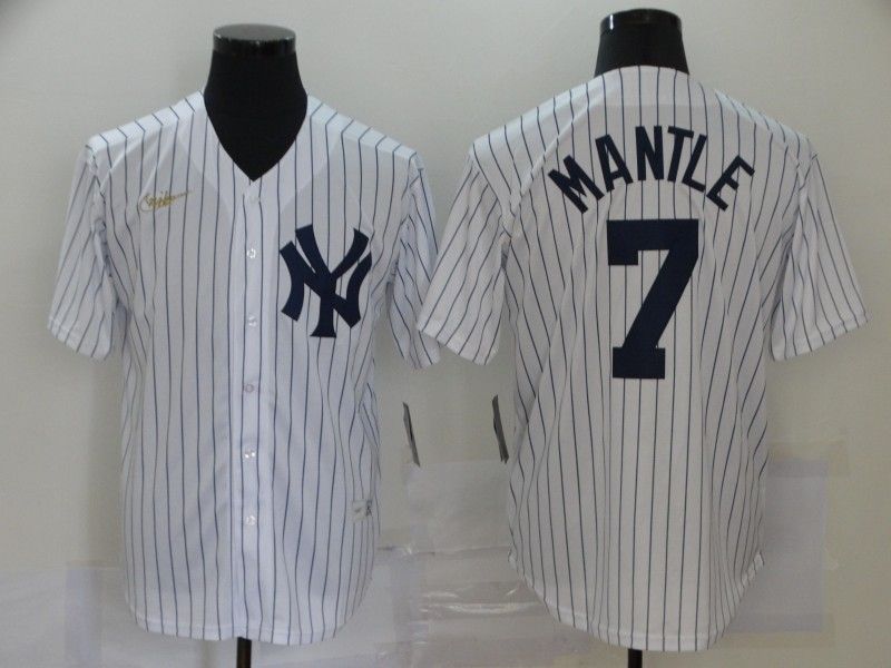 New York Yankees Mickey Mantle #7 2020 Mlb White Jersey
