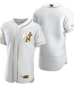 New York Yankees Mlb Golden Brandedition White Jersey Gift For Yankees Fans