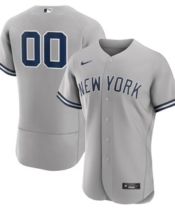 New York Yankees Road Authentic Custom Jersey - Gray Custom Jerseys Mlb Ver 1