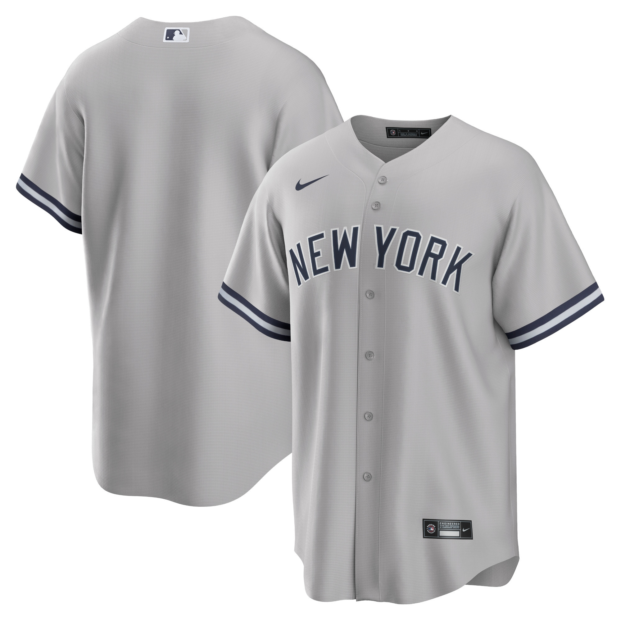 New York Yankees Road Replica Team Jersey Gray Mlb