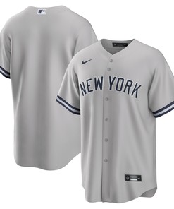 New York Yankees Road Replica Team Jersey Gray Mlb