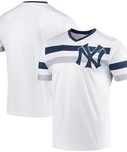 New York Yankees Stitches Cooperstown Collection V-neck Jersey - White Mlb