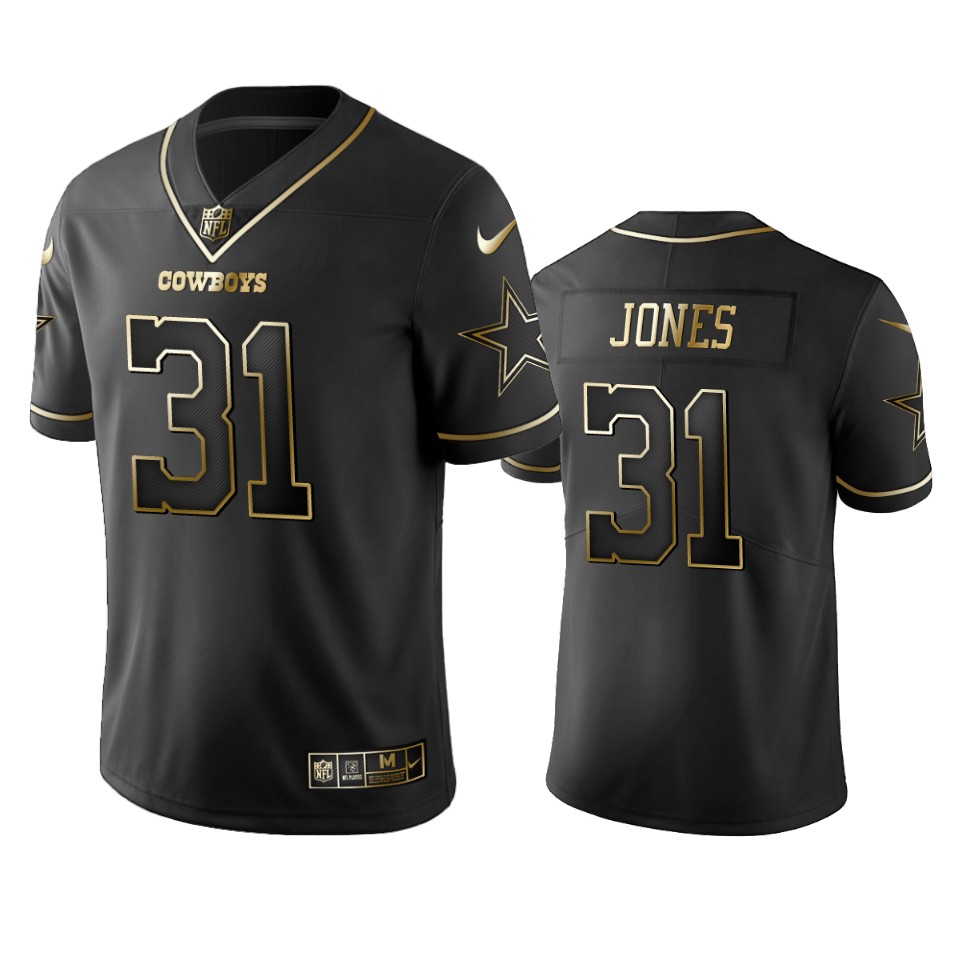 Nfl 100 Byron Jones Dallas Cowboys Black Golden Edition Vapor Untouchable Limited Jersey - Mens