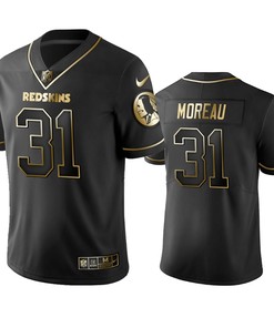 Nfl 100 Commercial Fabian Moreau Washington Redskins Black Golden Edition Vapor Untouchable Limited Jersey - Mens