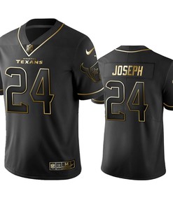 Nfl 100 Commercial Johnathan Joseph Houston Texans Black Golden Edition Vapor Untouchable Limited Jersey - Mens