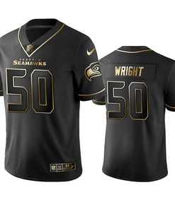 Nfl 100 Commercial K.j. Wright Seattle Seahawks Black Golden Edition Vapor Untouchable Limited Jersey - Mens