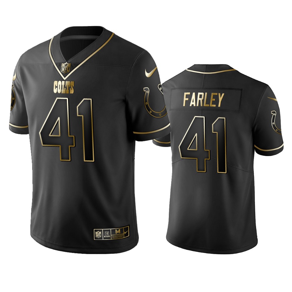 Nfl 100 Commercial Matthias Farley Indianapolis Colts Black Golden Edition Vapor Untouchable Limited Jersey - Mens