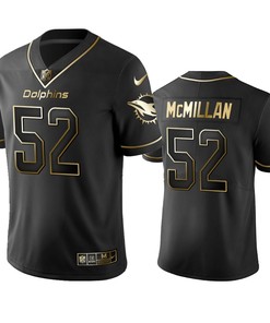 Nfl 100 Commercial Raekwon Mcmillan Miami Dolphins Black Golden Edition Vapor Untouchable Limited Jersey - Mens