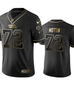Nfl 100 Commercial Taylor Moton Carolina Panthers Black Golden Edition Vapor Untouchable Limited Jersey - Mens