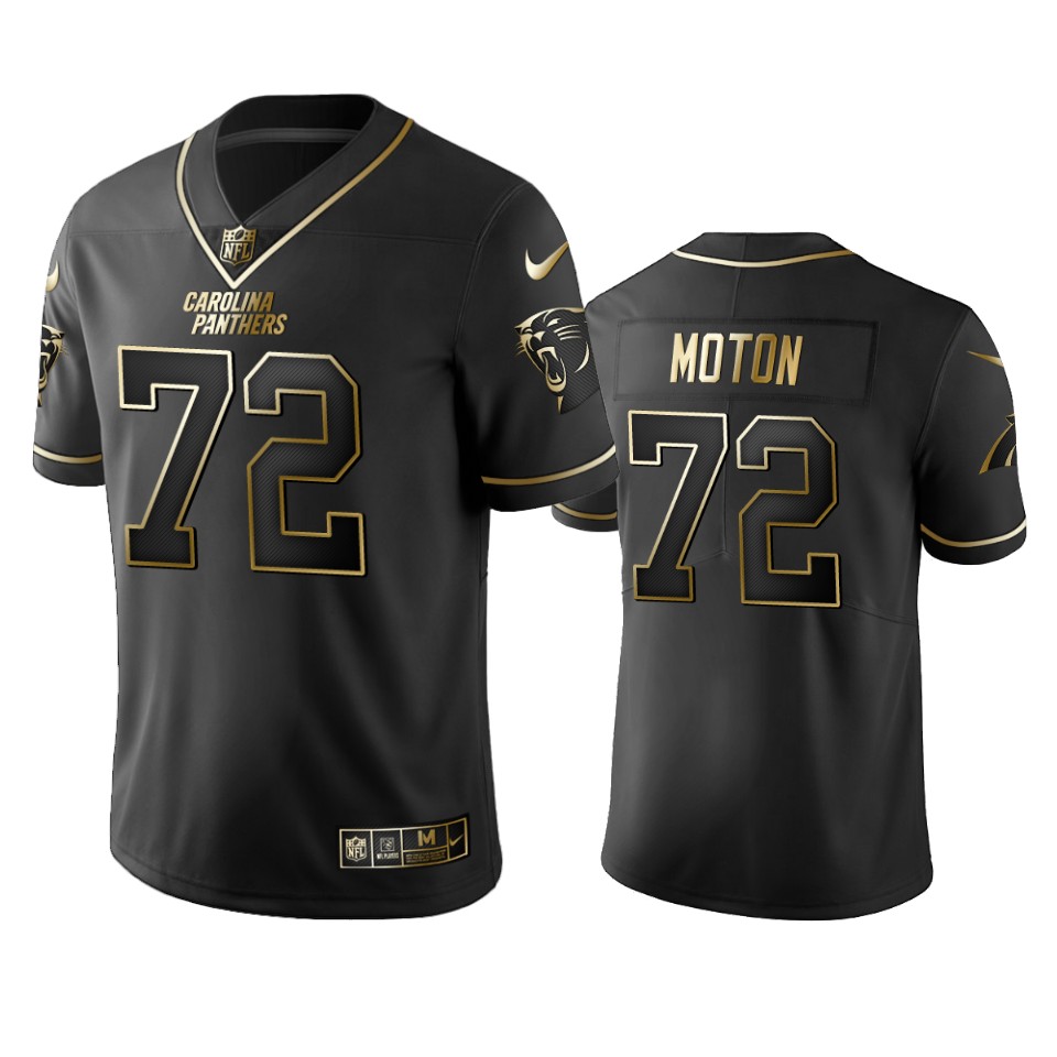Nfl 100 Commercial Taylor Moton Carolina Panthers Black Golden Edition Vapor Untouchable Limited Jersey - Mens