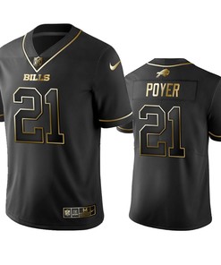 Nfl 100 Jordan Poyer Buffalo Bills Black Golden Edition Vapor Untouchable Limited Jersey - Mens