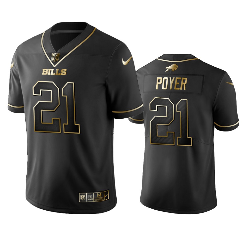 Nfl 100 Jordan Poyer Buffalo Bills Black Golden Edition Vapor Untouchable Limited Jersey - Mens