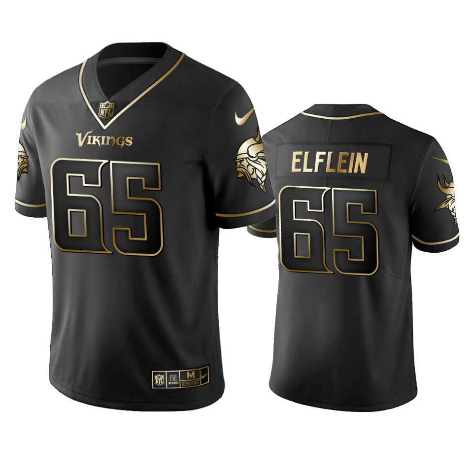 Nfl 100 Pat Elflein Minnesota Vikings Black Golden Edition Vapor Untouchable Limited Jersey - Mens