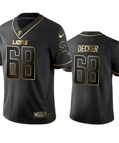 Nfl 100 Taylor Decker Detroit Lions Black Golden Edition Vapor Untouchable Limited Jersey - Mens