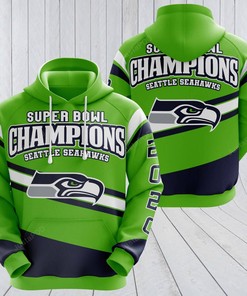 Nfl Champions By Fanatics Seattle Seahawks 3D Hoodie Zip Hoodie