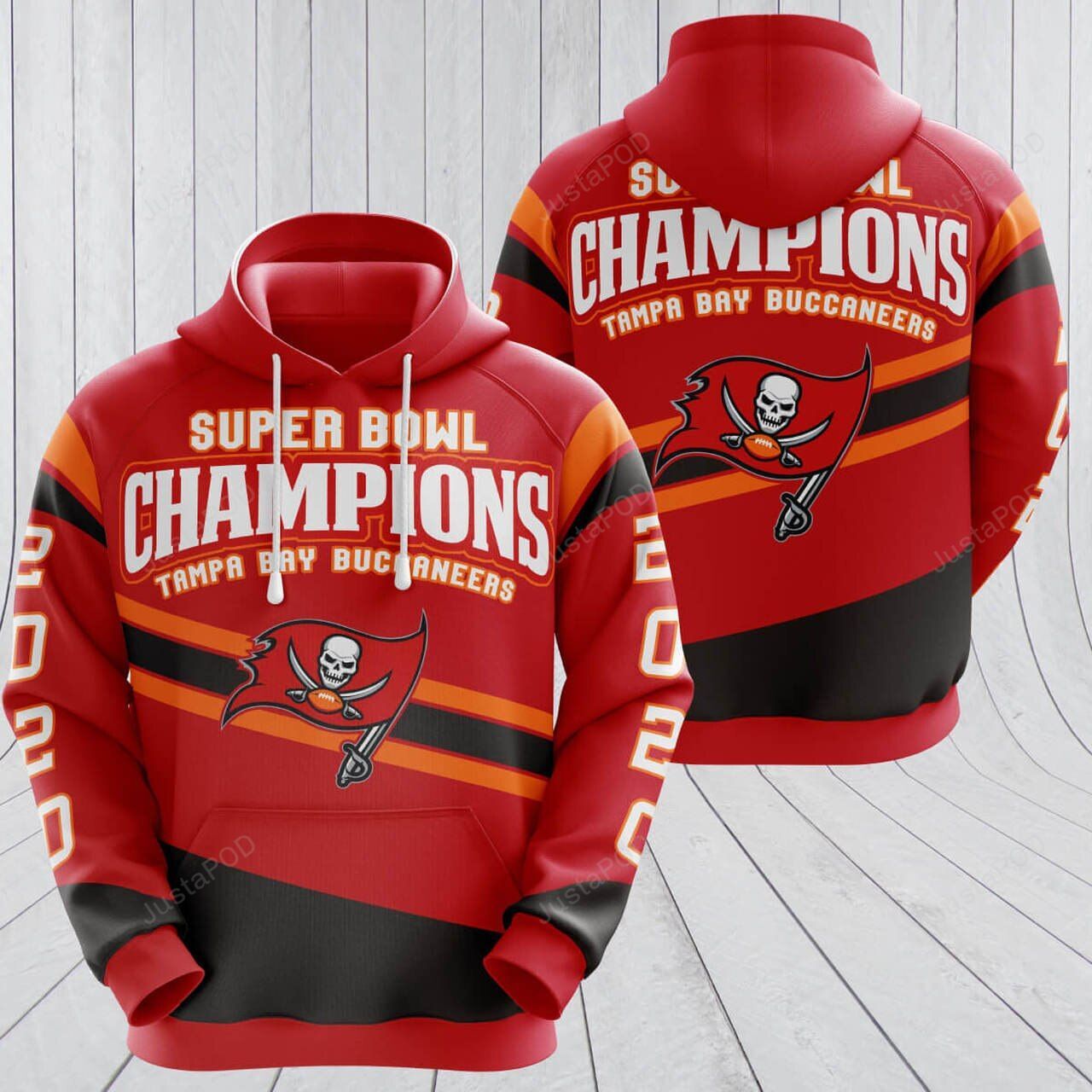 Nfl Champions By Fanatics Tampa Bay Buccaneers 3D Hoodie Zip Hoodie