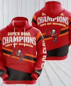 Nfl Champions By Fanatics Tampa Bay Buccaneers 3D Hoodie Zip Hoodie