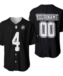 Nfl Fan Carr Number 4 Oakland Raiders 3d Personalized Baseball Jersey