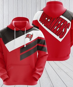 Nfl Striped Lines By Fanatics Tampa Bay Buccaneers 3D Hoodie Zip Hoodie