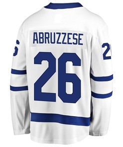 Nicholas Abruzzese 26 Toronto Maple Leafs Stanley Cup 2023 Playoffs Patch Away Breakaway Men Jersey - White