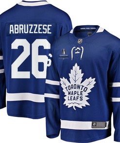 Nicholas Abruzzese 26 Toronto Maple Leafs Stanley Cup 2023 Playoffs Patch Home Breakaway Men Jersey - Blue